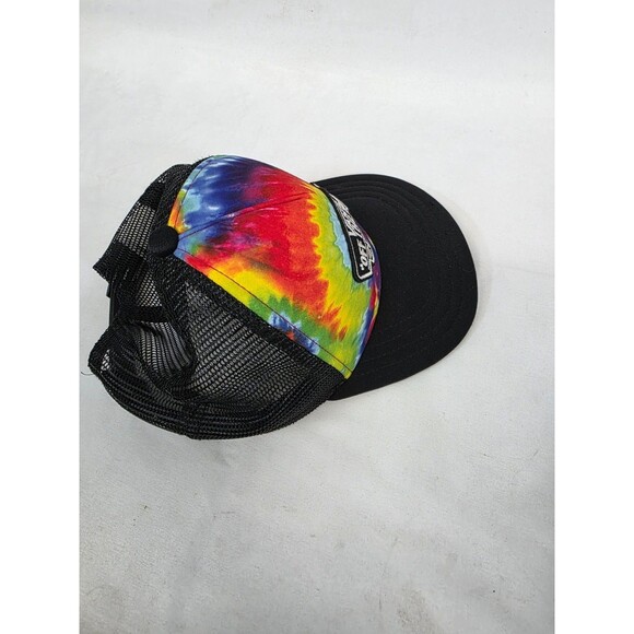 Vans Hat Cap Snap Back Tie Dye Trucker Patch Skateboard Off The Wall Mens Mesh - Picture 4 of 6